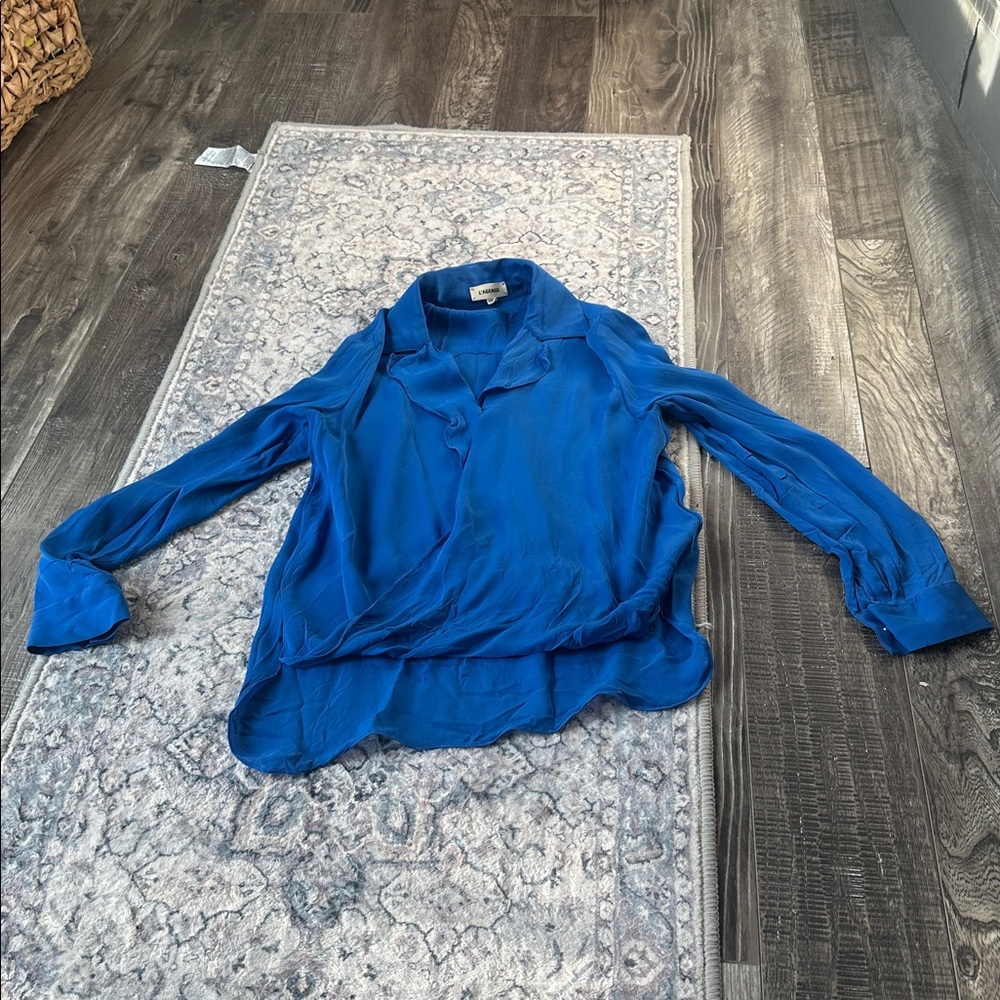 L'Agence Silk Long Sleeve Blouse (SMALL)
